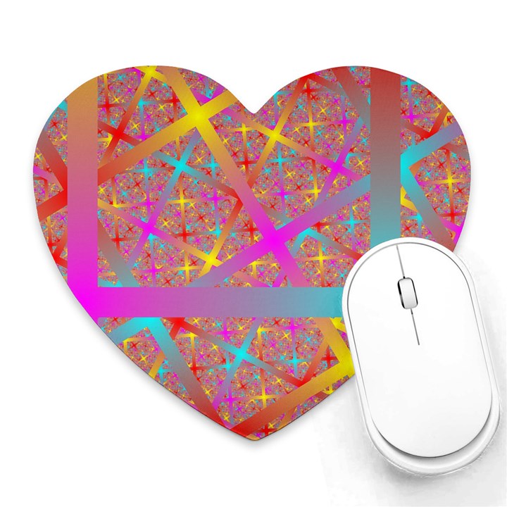 Geometric Abstract Colorful Heart Mousepad