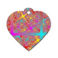 Geometric Abstract Colorful Dog Tag Heart (two Sides) by Bangk1t