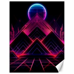 Synthwave City Retrowave Wave Canvas 12  X 16 