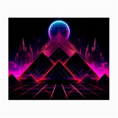 Synthwave City Retrowave Wave Small Glasses Cloth (2 Sides) by Bangk1t