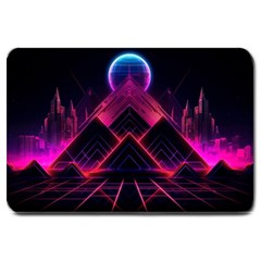 Synthwave City Retrowave Wave Large Doormat