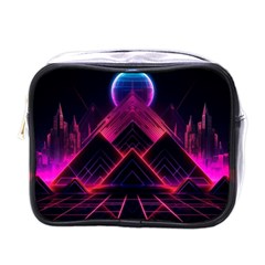 Synthwave City Retrowave Wave Mini Toiletries Bag (one Side) by Bangk1t