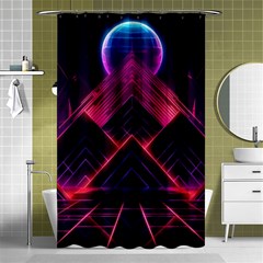 Synthwave City Retrowave Wave Shower Curtain 48  X 72  (small)  by Bangk1t