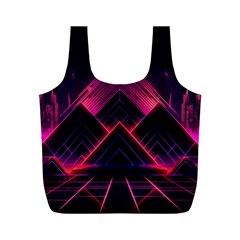 Synthwave City Retrowave Wave Full Print Recycle Bag (m) by Bangk1t