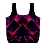 Synthwave City Retrowave Wave Full Print Recycle Bag (L) Front