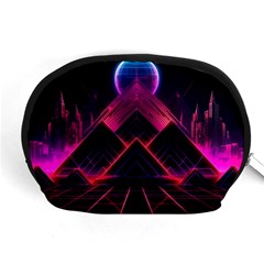 Synthwave City Retrowave Wave Accessory Pouch (medium) by Bangk1t