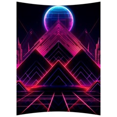 Synthwave City Retrowave Wave Back Support Cushion by Bangk1t