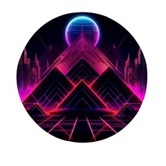 Synthwave City Retrowave Wave Mini Round Pill Box (pack Of 3) by Bangk1t