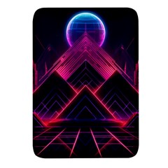 Synthwave City Retrowave Wave Rectangular Glass Fridge Magnet (4 Pack)