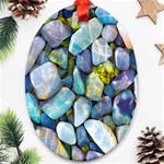 Stones Gems Multi Colored Rocks Ornament (Oval) Front