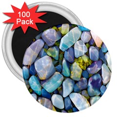 Stones Gems Multi Colored Rocks 3  Magnets (100 Pack) by Bangk1t