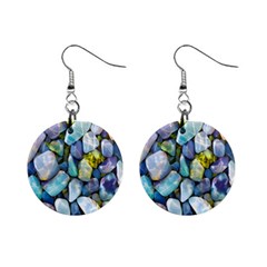 Stones Gems Multi Colored Rocks Mini Button Earrings by Bangk1t