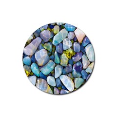 Stones Gems Multi Colored Rocks Rubber Round Coaster (4 Pack) by Bangk1t