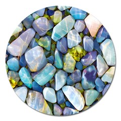 Stones Gems Multi Colored Rocks Magnet 5  (round) by Bangk1t