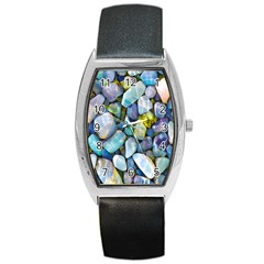 Stones Gems Multi Colored Rocks Barrel Style Metal Watch by Bangk1t