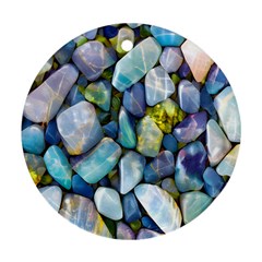 Stones Gems Multi Colored Rocks Round Ornament (two Sides) by Bangk1t