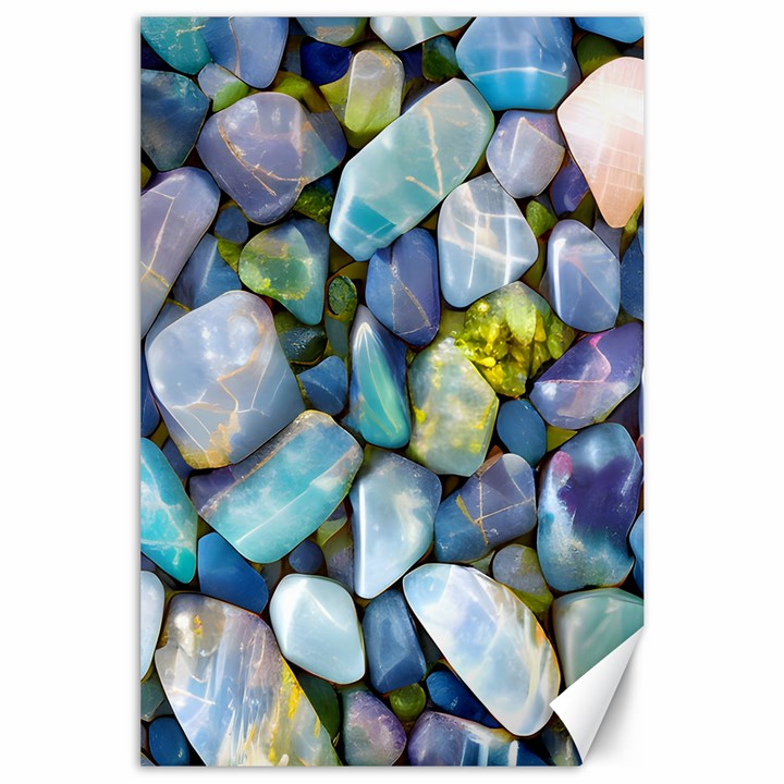 Stones Gems Multi Colored Rocks Canvas 24  x 36 