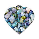 Stones Gems Multi Colored Rocks Dog Tag Heart (Two Sides) Front