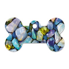 Stones Gems Multi Colored Rocks Dog Tag Bone (one Side) by Bangk1t