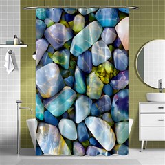 Stones Gems Multi Colored Rocks Shower Curtain 48  X 72  (small)  by Bangk1t