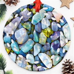 Stones Gems Multi Colored Rocks Ornament (round Filigree) by Bangk1t