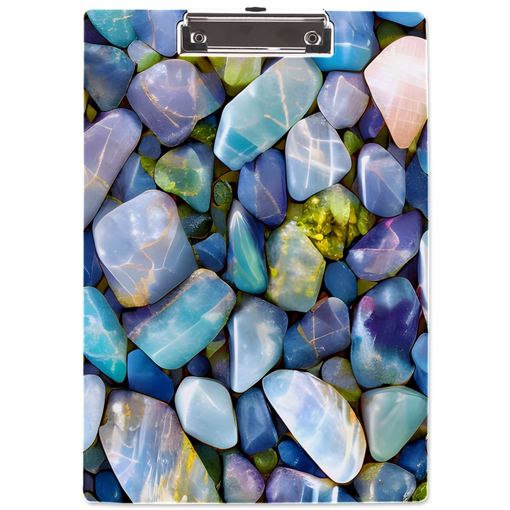 Stones Gems Multi Colored Rocks A4 Acrylic Clipboard