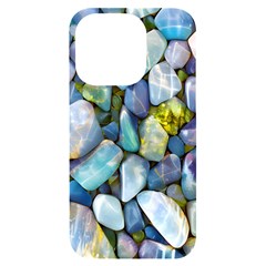 Stones Gems Multi Colored Rocks Iphone 14 Pro Black Uv Print Case by Bangk1t