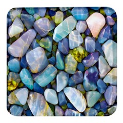 Stones Gems Multi Colored Rocks Square Glass Fridge Magnet (4 Pack) by Bangk1t