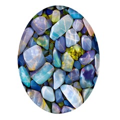 Stones Gems Multi Colored Rocks Oval Glass Fridge Magnet (4 Pack)