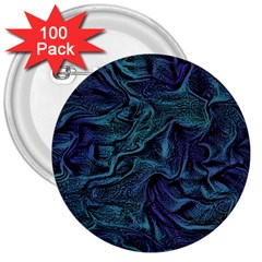 Abstract Blue Wave Texture Patten 3  Buttons (100 Pack)  by Bangk1t