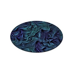 Abstract Blue Wave Texture Patten Sticker Oval (10 Pack) by Bangk1t