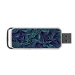 Abstract Blue Wave Texture Patten Portable USB Flash (One Side) Front