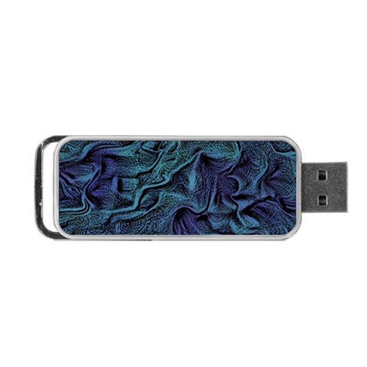 Abstract Blue Wave Texture Patten Portable USB Flash (One Side)