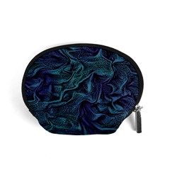 Abstract Blue Wave Texture Patten Accessory Pouch (small) by Bangk1t