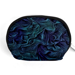 Abstract Blue Wave Texture Patten Accessory Pouch (medium) by Bangk1t