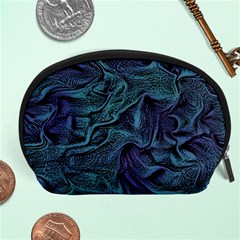 Abstract Blue Wave Texture Patten Accessory Pouch (large) by Bangk1t