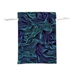 Abstract Blue Wave Texture Patten Lightweight Drawstring Pouch (M) Front