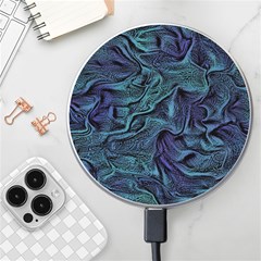 Abstract Blue Wave Texture Patten Wireless Fast Charger(white) by Bangk1t