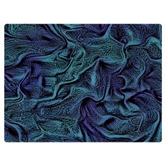 Abstract Blue Wave Texture Patten Two Sides Premium Plush Fleece Blanket (extra Small)