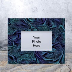 Abstract Blue Wave Texture Patten White Tabletop Photo Frame 4 x6 