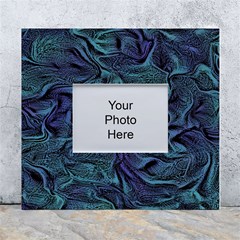 Abstract Blue Wave Texture Patten White Wall Photo Frame 5  X 7  by Bangk1t