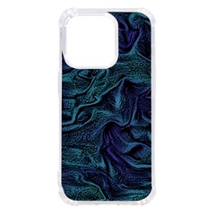 Abstract Blue Wave Texture Patten Iphone 14 Pro Tpu Uv Print Case