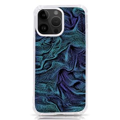 Abstract Blue Wave Texture Patten Iphone 14 Pro Max Tpu Uv Print Case