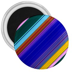 Color Lines Slanting Green Blue 3  Magnets by Bangk1t