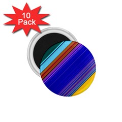 Color Lines Slanting Green Blue 1 75  Magnets (10 Pack)  by Bangk1t