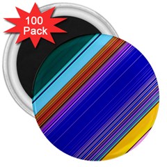 Color Lines Slanting Green Blue 3  Magnets (100 Pack) by Bangk1t