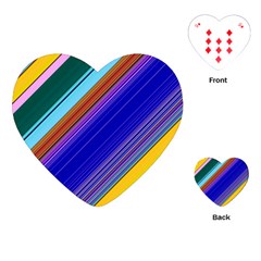 Color Lines Slanting Green Blue Playing Cards Single Design (heart) by Bangk1t