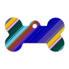 Color Lines Slanting Green Blue Dog Tag Bone (one Side) by Bangk1t