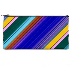 Color Lines Slanting Green Blue Pencil Case by Bangk1t