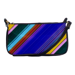 Color Lines Slanting Green Blue Shoulder Clutch Bag by Bangk1t